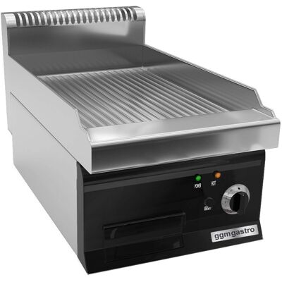GGM Gastro Elektrische Grillplaat - 3,6 kW - Geribbeld Zwart/Zilver 800 GGM Gastro Elektrische Grillplaat - 3,6 kW - Geribbeld Zwart/Zilver 800