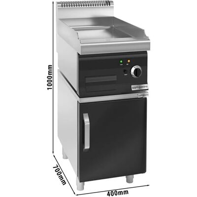 GGM Gastro - Elektrische bakplaat - 3,6 kW - Gegroefd - met onderstructuur 1 deur - Zwart GGM Gastro - Elektrische bakplaat - 3,6 kW - Gegroefd - met onderstructuur 1 deur - Zwart