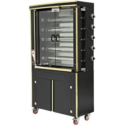 GGM Gastro Kippenrooster - 16,5 kW - 5 spiesen - Zwart GGM Gastro Kippenrooster - 16,5 kW - 5 spiesen - Zwart