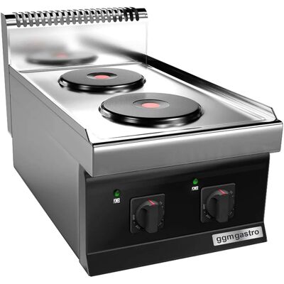GGM Gastro Elektrische kookplaat - 2 kookplaten - Verstelbare temperatuur - CE GGM Gastro Elektrische kookplaat - 2 kookplaten - Verstelbare temperatuur - CE