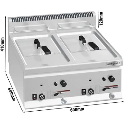 GGM Gastro - Dubbele gasfriteuse - 8+8 L - 13,2 kW - Gas fryer GGM Gastro - Dubbele gasfriteuse - 8+8 L - 13,2 kW - Gas fryer