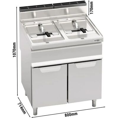 GGM Gastro Gasfriteuse 15+15 liter - 25,4 kW Zilver GGM Gastro Gasfriteuse 15+15 liter - 25,4 kW Zilver