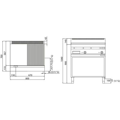 GGM Gastro - Gasfryplaat 13,8 kW 800 - RVS - Half glad GGM Gastro - Gasfryplaat 13,8 kW 800 - RVS - Half glad