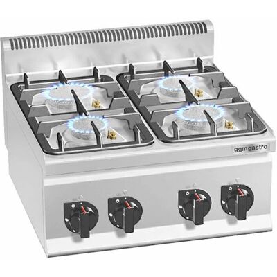 GGM Gastro Gasfornuis - 4 Pit, 19 kW - Zilver GGM Gastro Gasfornuis - 4 Pit, 19 kW - Zilver