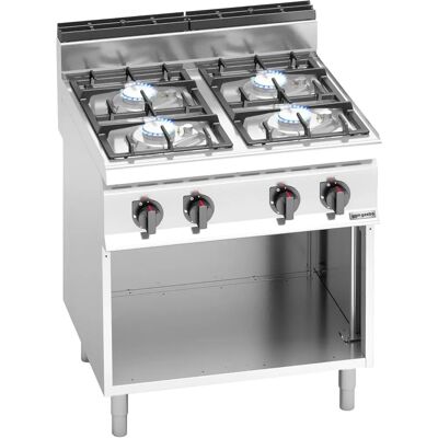 GGM Gastro - Gasfornuis - 21,5 kW - 4 branders - Zilver - Professioneel GGM Gastro - Gasfornuis - 21,5 kW - 4 branders - Zilver - Professioneel