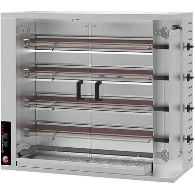 GGM Gastro Gas kippengrill - 18,8kW - 4 spies - Roestvrij staal GGM Gastro Gas kippengrill - 18,8kW - 4 spies - Roestvrij staal