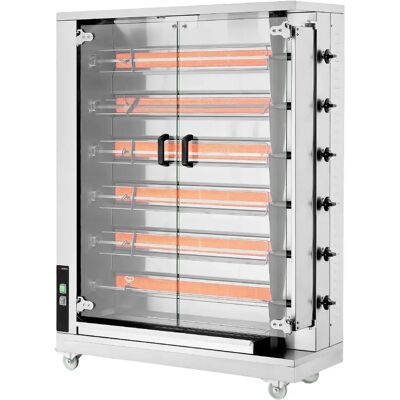 GGM Gastro - Gas kippen grill - 28,2kW - 6 spiesen - Tot 30 kippen - RVS GGM Gastro - Gas kippen grill - 28,2kW - 6 spiesen - Tot 30 kippen - RVS