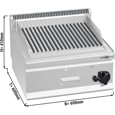 GGM Gastro - Gasbarbecue - Lava steen - 8 kW - Zilver GGM Gastro - Gasbarbecue - Lava steen - 8 kW - Zilver