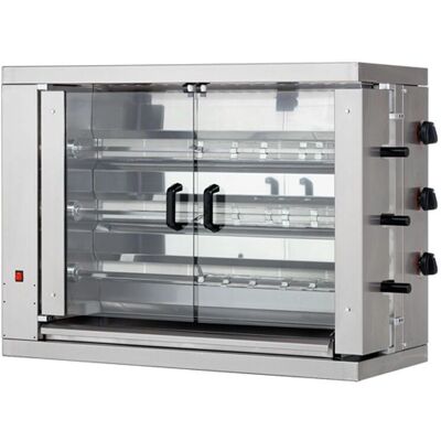 GGM Gastro - Gas Chicken Grill - 16kW - 3 Spies - Zilver - Gas Grill GGM Gastro - Gas Chicken Grill - 16kW - 3 Spies - Zilver - Gas Grill