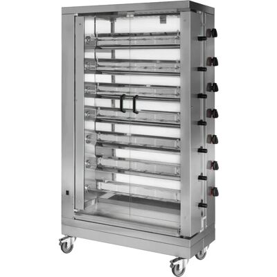 GGM Gastro - Gas Kippen Grill - 42kW - 7 Spiezen - Zilver GGM Gastro - Gas Kippen Grill - 42kW - 7 Spiezen - Zilver