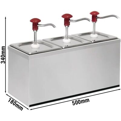 GGM Gastro - Distributeur - 3x 2L - RVS Ondersteuning - Saus GGM Gastro - Distributeur - 3x 2L - RVS Ondersteuning - Saus
