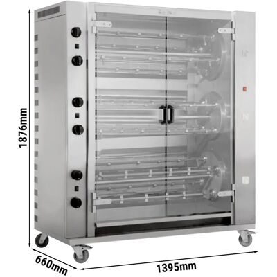 GGM Gastro - Gasroterende Grill - 55,8 kW - 12 spies - Roestvrij staal GGM Gastro - Gasroterende Grill - 55,8 kW - 12 spies - Roestvrij staal