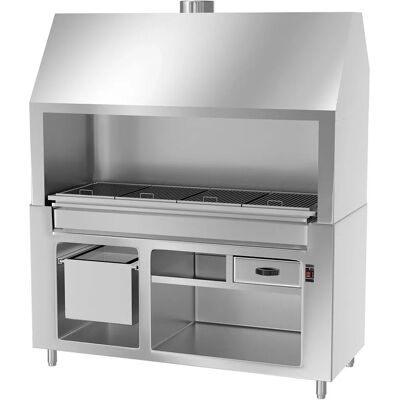 GGM Gastro - Houtskoolbarbecue - 1760mm Roestvrij staal - Buitengebruik GGM Gastro - Houtskoolbarbecue - 1760mm Roestvrij staal - Buitengebruik