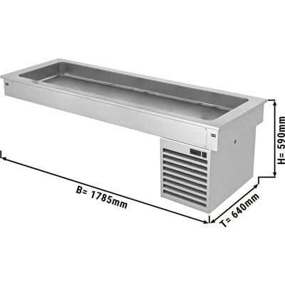 GGM Gastro - Inbouw gekoelde bak - 1,8m - +2°C tot +8°C - 5x GN 1/1 GGM Gastro - Inbouw gekoelde bak - 1,8m - +2°C tot +8°C - 5x GN 1/1