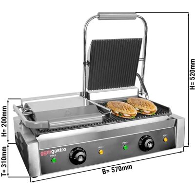 GGM Gastro Contact Grill - 570mm - 4,4 kW - Omkeerbare platen - Roestvrij staal GGM Gastro Contact Grill - 570mm - 4,4 kW - Omkeerbare platen - Roestvrij staal