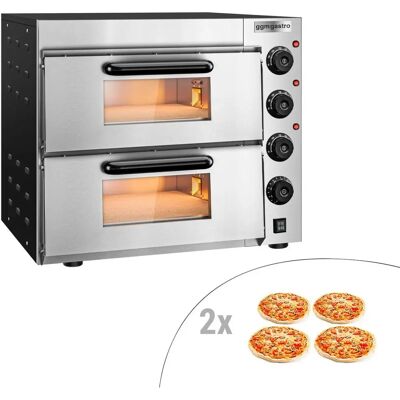 GGM Gastro - Mini Elektrische Pizzaoven - 4+4x 20 cm - Zwart GGM Gastro - Mini Elektrische Pizzaoven - 4+4x 20 cm - Zwart