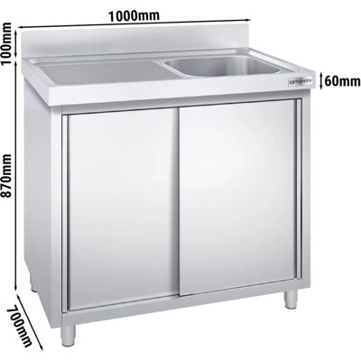 GGM GASTRO - RVS spoelbak PREMIUM - 1000x700mm - 1 bak rechts - L500xP500xH300mm GGM GASTRO - RVS spoelbak PREMIUM - 1000x700mm - 1 bak rechts - L500xP500xH300mm