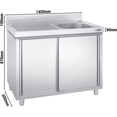 GGM Gastro - Premium RVS Keukenspoelbak - 1400x600mm - Rechts Bakje GGM Gastro - Premium RVS Keukenspoelbak - 1400x600mm - Rechts Bakje