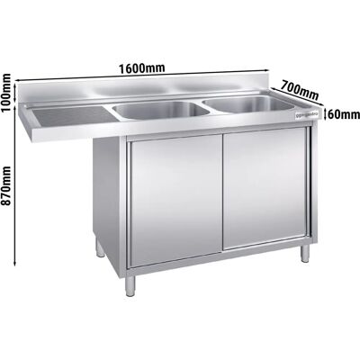 GGM Gastro - Vaatwasser Kast - Zilver - Vaatwasser GGM Gastro - Vaatwasser Kast - Zilver - Vaatwasser