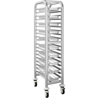 GGM Gastro - Dienbladenwagen 17x GN 1/1 TWE11 - GN 1/1 - 4 rollen - Plate Trolley GGM Gastro - Dienbladenwagen 17x GN 1/1 TWE11 - GN 1/1 - 4 rollen - Plate Trolley