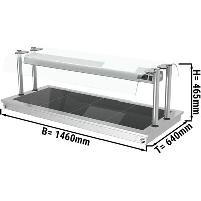 GGM Gastro - Plaque chauffante encastrable - 1.5m - 4x GN 1/1 - with hygienic glass protection Argent GGM Gastro - Plaque chauffante encastrable - 1.5m - 4x GN 1/1 - with hygienic glass protection Argent