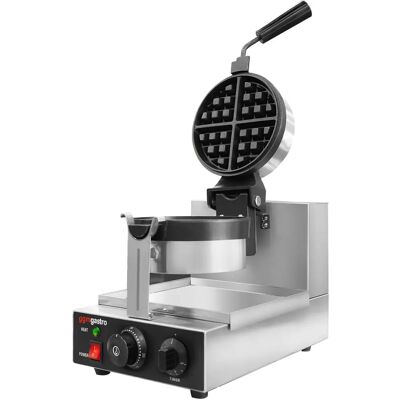 GGM Gastro - Compact - Handmatig - 1,3kW - Ronde plaat - 180° draaiing - Zilver - Wafelijzer GGM Gastro - Compact - Handmatig - 1,3kW - Ronde plaat - 180° draaiing - Zilver - Wafelijzer