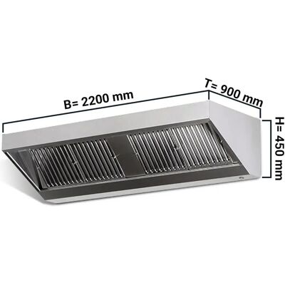 GGM Gastro Wandkap - 2200mm - met Filter & Lamp - Keukenventilatie GGM Gastro Wandkap - 2200mm - met Filter & Lamp - Keukenventilatie