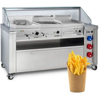 GGM Gastro - 1600x850mm - 1170mm - Mobiele kookstation GGM Gastro - 1600x850mm - 1170mm - Mobiele kookstation