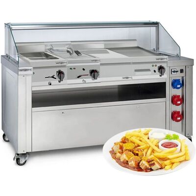 GGM Gastro - Mobiele Kookstation - 1600x850mm - Zilver GGM Gastro - Mobiele Kookstation - 1600x850mm - Zilver