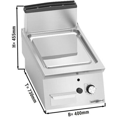 GGM Gastro GBPB473B - 6,9 kW - 400 mm - glad roestvrijstalen oppervlak - gas grillplaat GGM Gastro GBPB473B - 6,9 kW - 400 mm - glad roestvrijstalen oppervlak - gas grillplaat