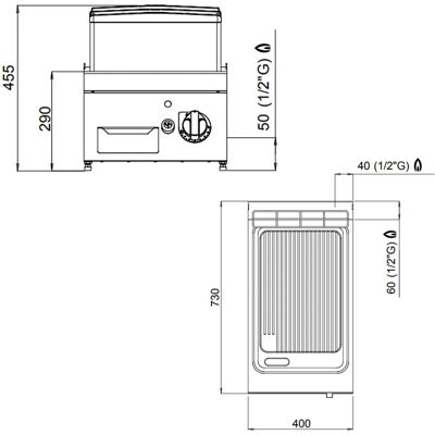 GGM Gastro - GBPGB473B - 400mm - 6.9 kW - Gasgriddle GGM Gastro - GBPGB473B - 400mm - 6.9 kW - Gasgriddle