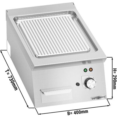 GGM Gastro - Elektrische bakplaat - Rainurée - 4,8 kW - Zilver GGM Gastro - Elektrische bakplaat - Rainurée - 4,8 kW - Zilver
