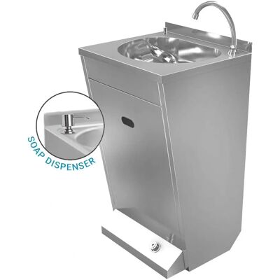 GGM Gastro - Handwasbak - Roestvrij Staal - met Mengkraan en Zeepdispenser - Wastafel GGM Gastro - Handwasbak - Roestvrij Staal - met Mengkraan en Zeepdispenser - Wastafel