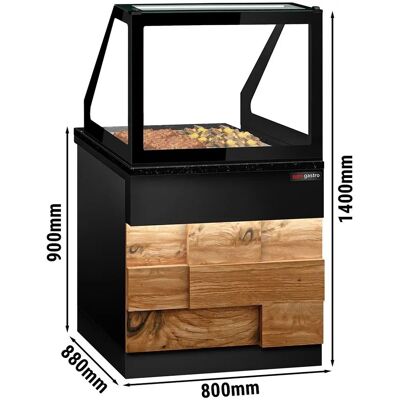 GGM Gastro - TORONTO - 800mm - houten gevel - Verhit vitrine GGM Gastro - TORONTO - 800mm - houten gevel - Verhit vitrine
