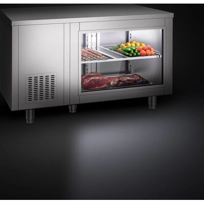 GGM GASTRO - Koeltafel - 1400x700mm - 2 deuren - Zilver GGM GASTRO - Koeltafel - 1400x700mm - 2 deuren - Zilver