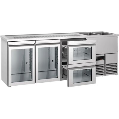 GGM Gastro - Biervitrine 2,5 x 0,7 m - 2 glazen deuren GGM Gastro - Biervitrine 2,5 x 0,7 m - 2 glazen deuren