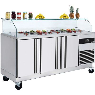 GGM Gastro Saladette Premium - 1860mm - 3 Deuren - Voor 8x GN 1/6 - Zilver GGM Gastro Saladette Premium - 1860mm - 3 Deuren - Voor 8x GN 1/6 - Zilver
