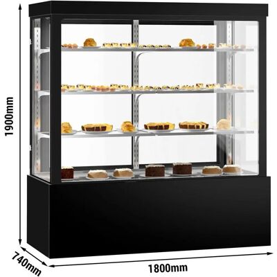 GGM Gastro Bakkerijtoonbank - 1800mm - Dubbel glas - LED-verlichting - 3 planken GGM Gastro Bakkerijtoonbank - 1800mm - Dubbel glas - LED-verlichting - 3 planken