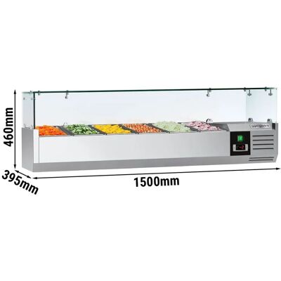 GGM Gastro - Koelvitrine PREMIUM - 1500x395mm - 6x GN 1/3 - Zilver GGM Gastro - Koelvitrine PREMIUM - 1500x395mm - 6x GN 1/3 - Zilver