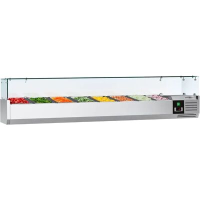 GGM Gastro Premium Koelopzetvitrine - 1800x395mm, 8x GN 1/3, Zilver GGM Gastro Premium Koelopzetvitrine - 1800x395mm, 8x GN 1/3, Zilver