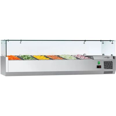 GGM Gastro Koelopzetvitrine ECO - 1400x335mm - 6x GN 1/4 Zilver GGM Gastro Koelopzetvitrine ECO - 1400x335mm - 6x GN 1/4 Zilver