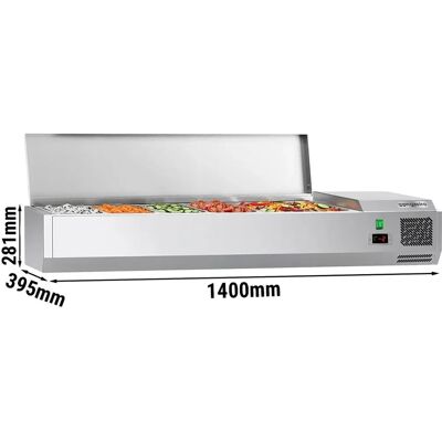 GGM Gastro ECO 1400x395 6xGN1/3 - Zilver - Koelvitrine GGM Gastro ECO 1400x395 6xGN1/3 - Zilver - Koelvitrine