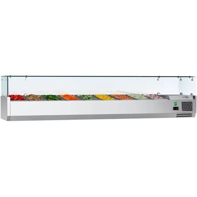 GGM GASTRO - Koelvitrine ECO - 2000x395mm - 9 GN 1/3 Zilver GGM GASTRO - Koelvitrine ECO - 2000x395mm - 9 GN 1/3 Zilver