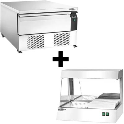 GGM Gastro - Koel- en vriescombinatie -22°C tot +8°C - 905mm - 1 lade - incl. frituurolie verwarming - Zilver GGM Gastro - Koel- en vriescombinatie -22°C tot +8°C - 905mm - 1 lade - incl. frituurolie verwarming - Zilver