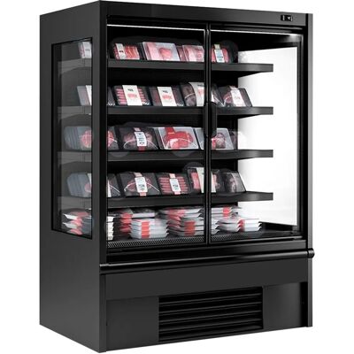 GGM Gastro - Wandkoeling - 1330mm - 455L - LED-verlichting - Dubbel glas - Zwart GGM Gastro - Wandkoeling - 1330mm - 455L - LED-verlichting - Dubbel glas - Zwart