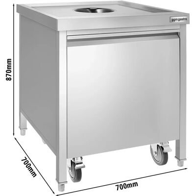 GGM Gastro - Gastro - 50 L - schuifopening - roestvrij staal - afvalemmer GGM Gastro - Gastro - 50 L - schuifopening - roestvrij staal - afvalemmer
