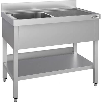 GGM GASTRO - RVS spoeltafel ECO - met bodem - 1200x700mm - 1 bak links - L500xP500xH300mm - Keukenspoelbak GGM GASTRO - RVS spoeltafel ECO - met bodem - 1200x700mm - 1 bak links - L500xP500xH300mm - Keukenspoelbak