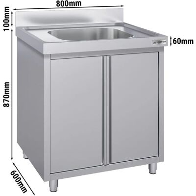 GGM GASTRO RVS Keukenspoelbak - 800x600mm - 1 Bak - Eco Serie GGM GASTRO RVS Keukenspoelbak - 800x600mm - 1 Bak - Eco Serie