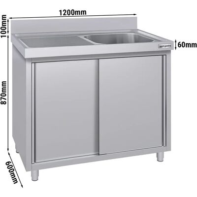 GGM Gastro - Evier ECO 1200x600 - Rechts 1 Spoelbak - RVS GGM Gastro - Evier ECO 1200x600 - Rechts 1 Spoelbak - RVS