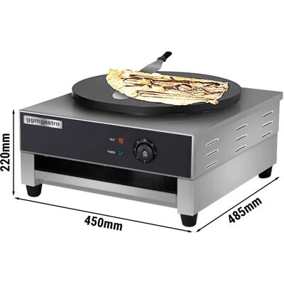 GGM Gastro - Crêpesmaker - Ø 400mm - RVS - Temperatuurregeling - CE gecertificeerd GGM Gastro - Crêpesmaker - Ø 400mm - RVS - Temperatuurregeling - CE gecertificeerd